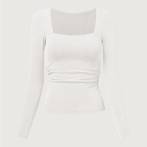 OGL Eco-Mousse® Anti-Bacteria Square Neck Ruched Brami Top - Off White
